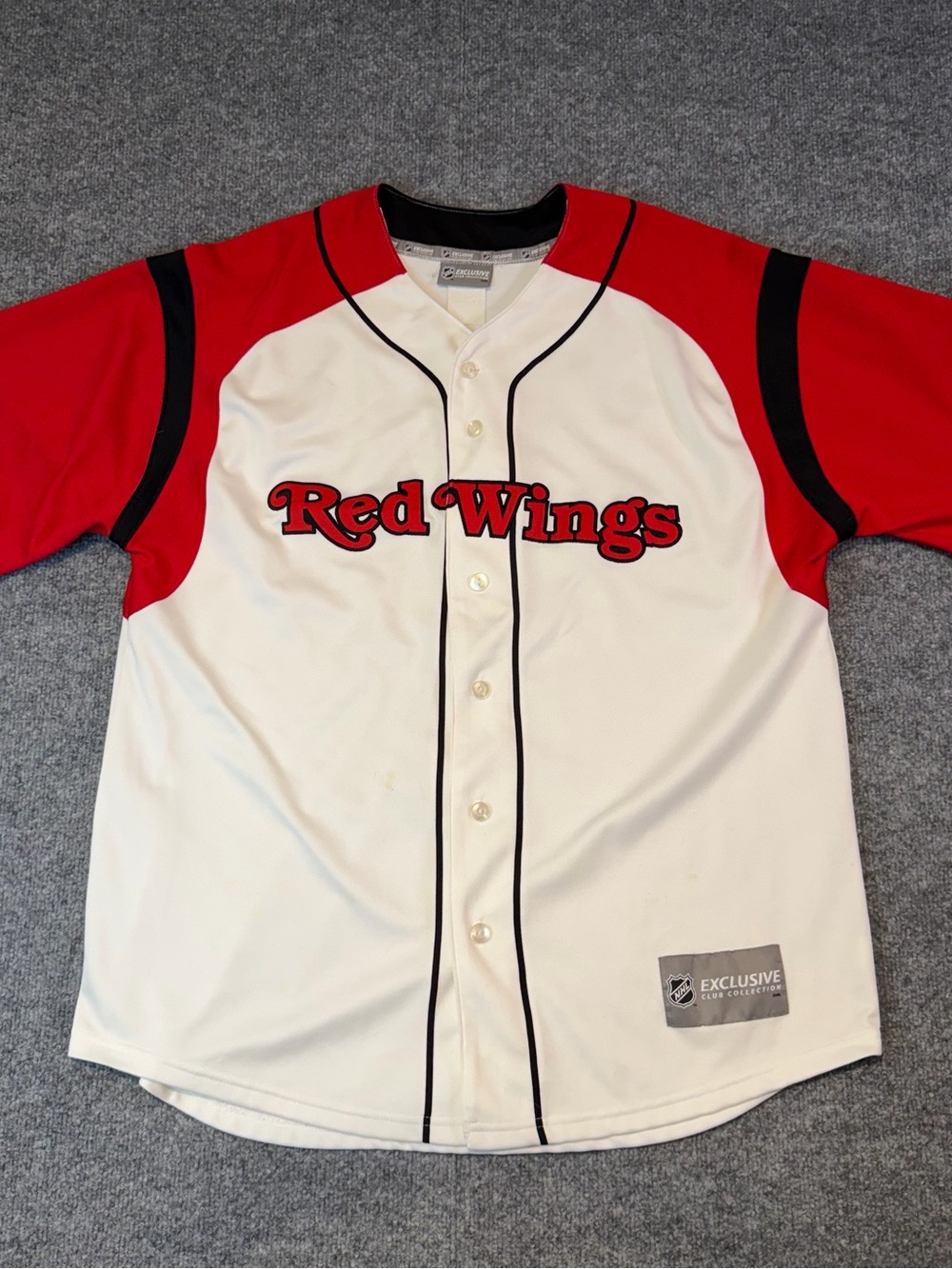 Detroit Red Wings NHL Exclusive Club Collection Baseball Style Jersey Shirt